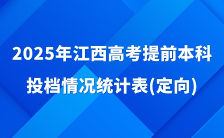 2025年江西高考提前本科投檔情況統(tǒng)計(jì)表(定向)
